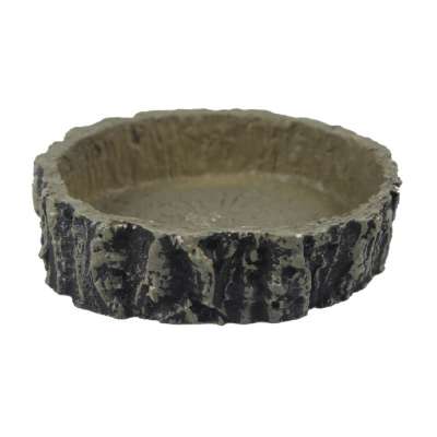 Factory Direct Sale Resin Reptile Tree Stump Food Water Bowl Feeding Dish