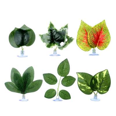 NOMOY PET 2020 new decorative fake leaves artificial plants with suction cup NFF-60~69