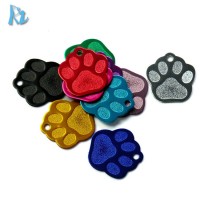 Wholesale Aluminum Anodized Metal Blank Paw Shape Pet Tags